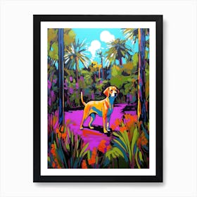 A Painting Of A Dog In Royal Botanic Gardens, Melbourne Australia In The Style Of Pop Art 03 Art Print