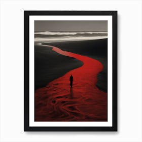 Red Silk River | Retro Sci-Fi Art Print