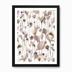 Summer Wild Rustic Flowers Neutral Art Print