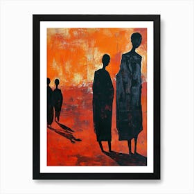 Silhouettes Of African Women Art Print