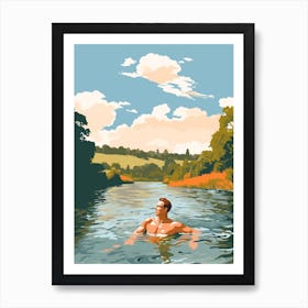 Wild Swimming At River Wensum Norfolk 2 Art Print