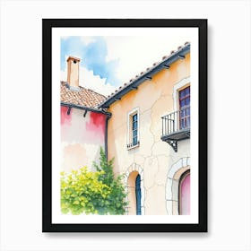 Watercolor Of A House Art Print