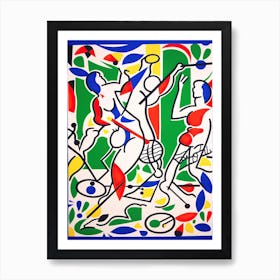 Tennis In The Style Of Matisse 2 Art Print