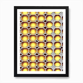 Honeycomb Background 2 William Morris Style Art Print