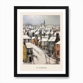 Vintage Winter Painting Poster St Andrews United Kingdom 1 Art Print