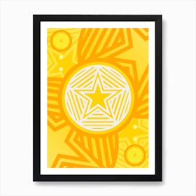 Geometric Abstract Glyph in Happy Yellow and Orange n.0092 Art Print