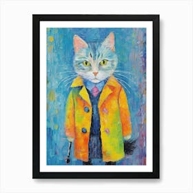 Cat S Glamorous Palette; Oil Painted Whiskers Art Print