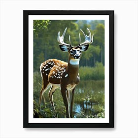 Deer In The Woods Art Print