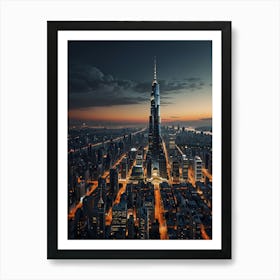 Skyscraper At Dusk Art Print