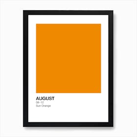 August Birth Month Colour Orange Art Print