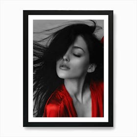 Black And White Portrait Of A Woman 1 Art Print