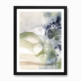 Watercolour Abstract Plae Green 2 Art Print