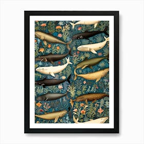 Whales In The Sea Art Print