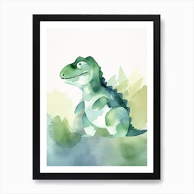 Baby Giganotosaurus Dinosaur Watercolour Illustration 2 Art Print