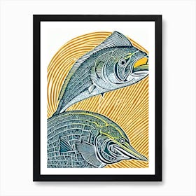 Mahi Mahi II Linocut Art Print