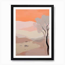 Kalahari Desert   Africa, Contemporary Abstract Illustration 2 Art Print