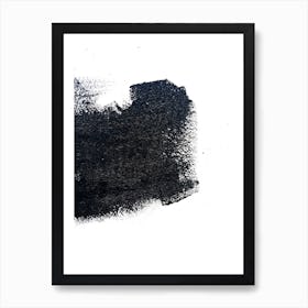 Black Ink On White Background. Abstract black paint background. Art Print