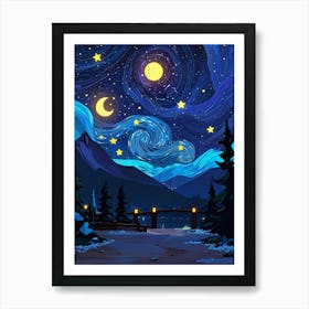 Night Sky With Starry Sky 1 Art Print