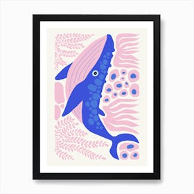 Whale Ocean Collection Boho Art Print