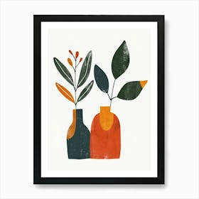 Two Vases With Plants Art Print