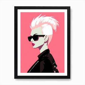 Punked in Pink Minimalism Art Print