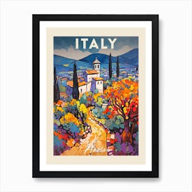 Assisi Italy 3 Fauvist Painting  Travel Poster Art Print