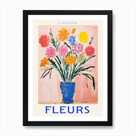 French Flower Poster Carnation 2 Art Print