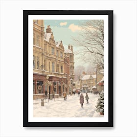 Vintage Winter Illustration Oxford United Kingdom 5 Art Print