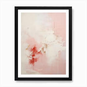 Pink And White, Abstract Raw Painting 1 Art Print