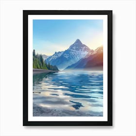 Sunrise Mountain Lake Art Print