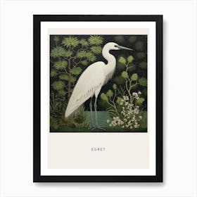 Ohara Koson Inspired Bird Painting Egret 3 Poster Art Print