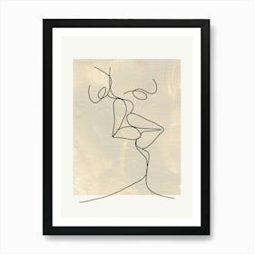 Abstract Kissing Line Art Art Print