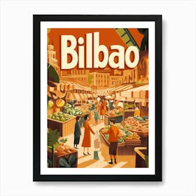 Aihrgdesign A 1970s Inspired Travel Poster For Bilbao 1 Art Print