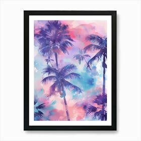 Watercolor Palm Trees 1 Art Print