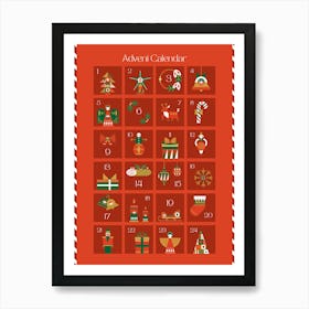 Christmas Advent Calendar Art Print