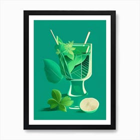 Mint Julep Pop Matisse Cocktail Poster Art Print