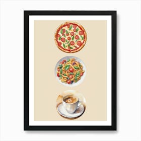 Kitchen Art Pizza Pasta Espresso = Italian Art Print