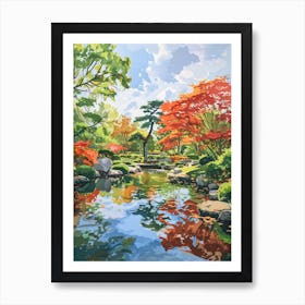 Japanese Garden In Holland Park London Parks Garden 3 Painting Art Print