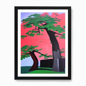 Pagoda Tree Tree Cubist Art Print