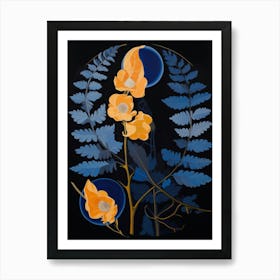 Aconitum 3 Hilma Af Klint Inspired Flower Illustration Art Print