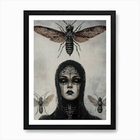 Dark Gothic Bees Art Print