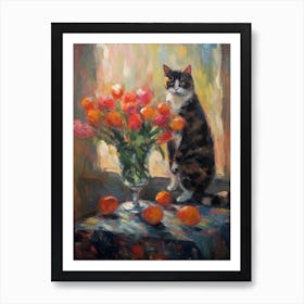 Tulip With A Cat 2 Art Print