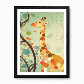 Giraffe Jungle Cartoon Illustration 2 Art Print