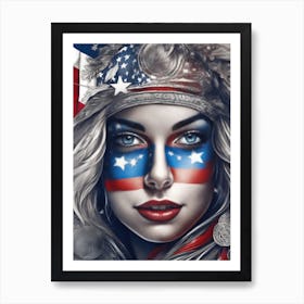American Girl with Tattooes Art Print