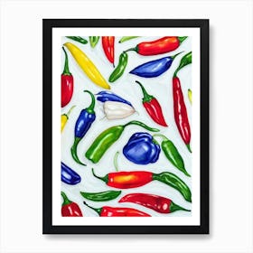 Thai Chili Pepper Marker vegetable Art Print