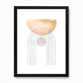 Abstract Watercolor balancing shapes 1 Art Print