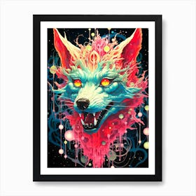 Psychedelic Fox Art Print