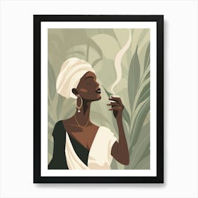 African Woman Smoking A Cigarette Art Print