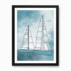 Sailboats On The Water Art Print