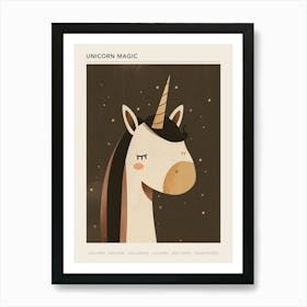 Unicorn With Hair Muted Pastels 2 Poster Art Print